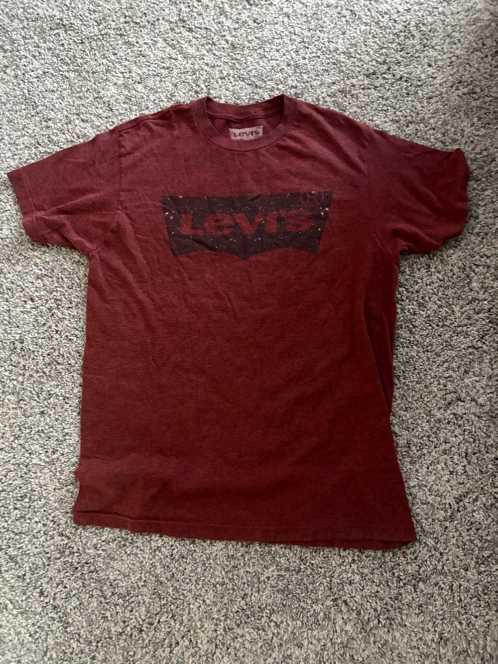 Levi's Men's Maroon Short Sleeve Logo Tee